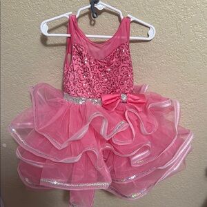Pink Sequin Kids Costume Dress